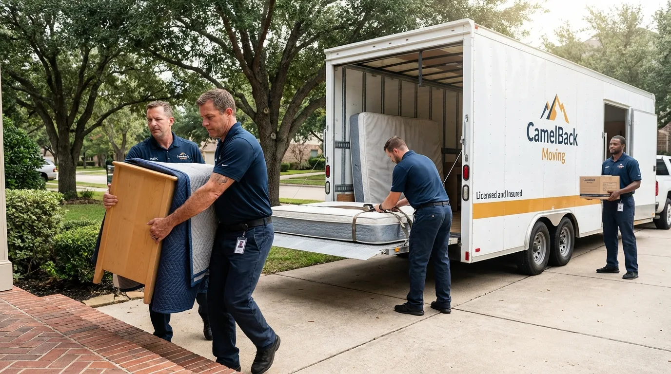 Crew loading residential truck for cross-state move from Bean Station, TN